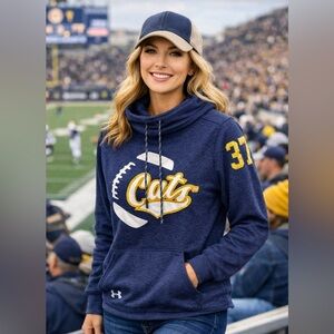 Under Armour Montana State Bobcats Cats ColdGear Hoodie Women’s Medium Blue